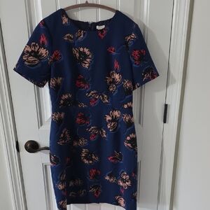 J. Crew Navy Floral Mini Dress